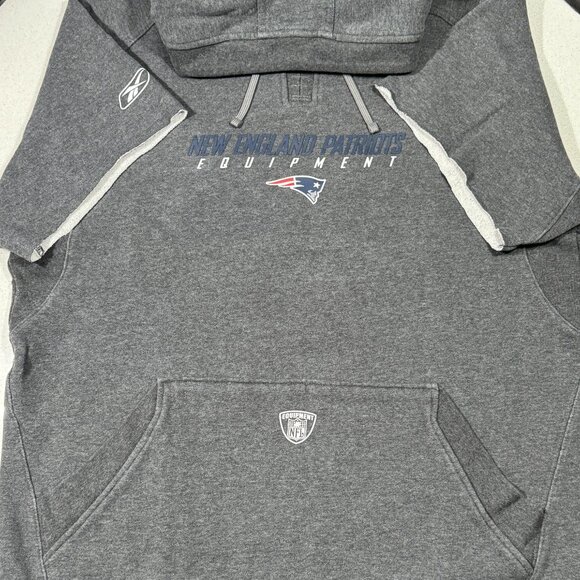Vtg. New Englkand Patriots Gray Pullover Bill Belichick Hoodie - Reebok - Picture 2 of 10